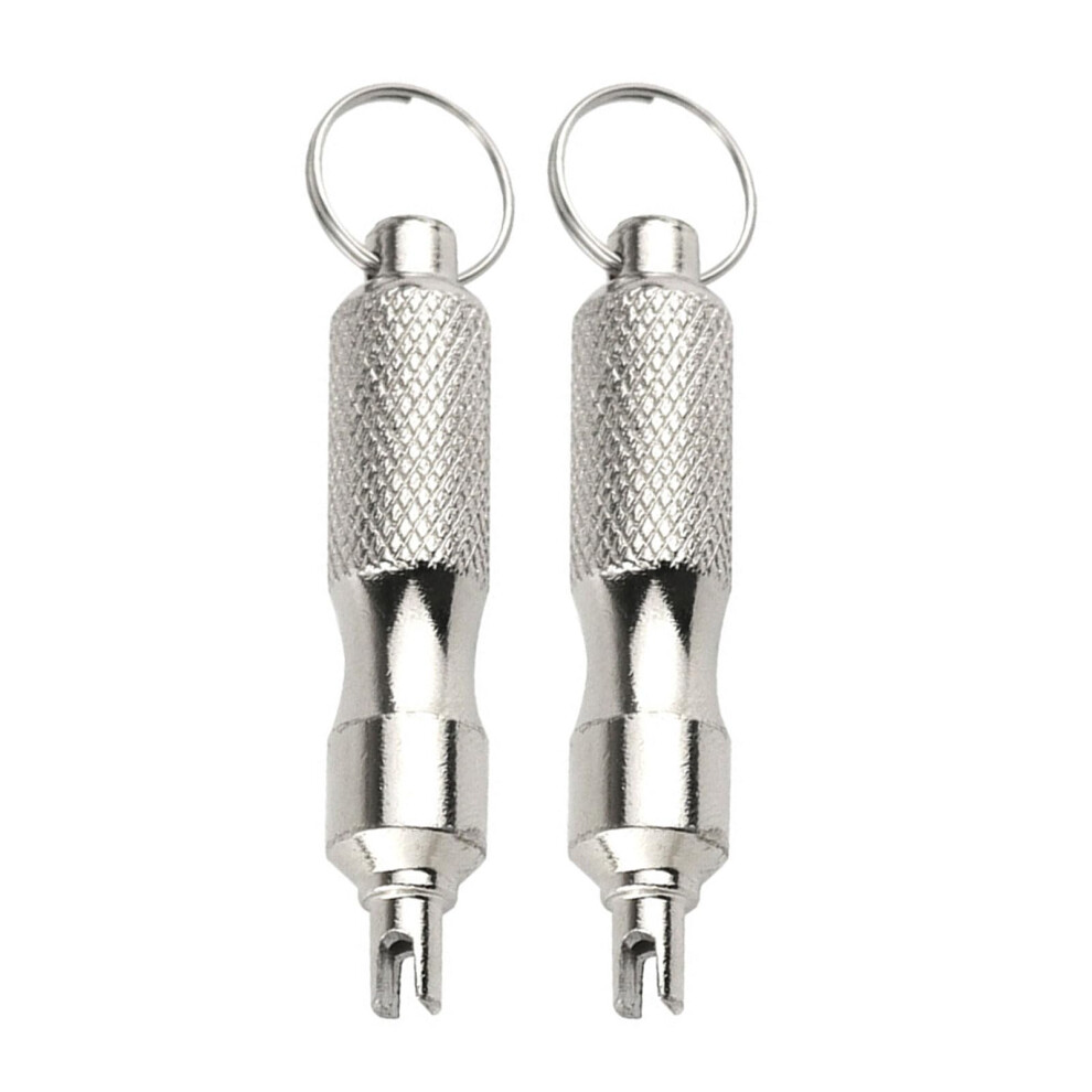 Stainless Steel Tyre Valve Core Remover Tool Set With Keyring, 2 Pcs, Universal Tyre Wrench And Tightening Screwdriver 9189345954412
