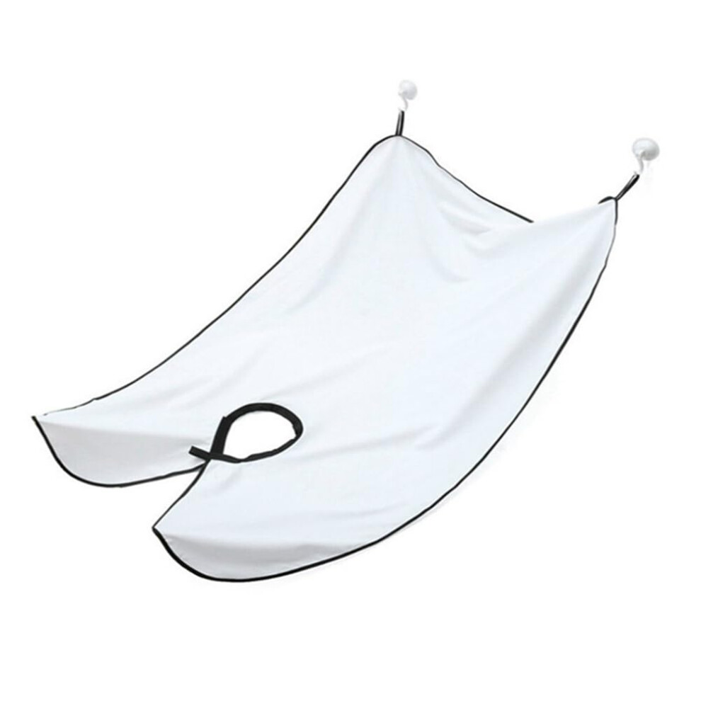 shaving apron, beard hair catcher for men, waterproof with suction cup, durable, white
