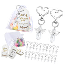 Porte-clés à breloques en forme d'aile d'ange, 30 pièces, en-A03
