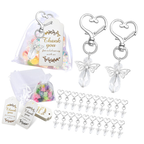 Porte-clés à breloques en forme d'aile d'ange, 30 pièces, en-A03