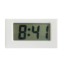 Mini horloge numérique pour tableau de bord de voiture,-Blanc