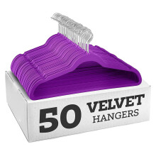 Premium Velvety Fabric Clothes Hanger Nonslip Surfaces-Purple