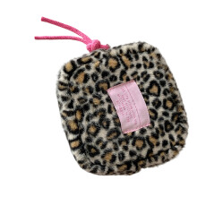 Leopard Print Plush Small Organizer Sanitary Pad Holder-Black