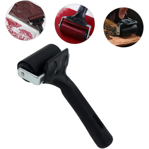 Roller for printmaking  
Wide printing roller for even ink distribution  
Ergonomic handle 1