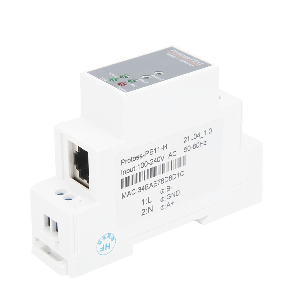 Rs485 To Ethernet Serial Server, Rail Mounting Rs485 Converter Module, 100240Vac, Pe11h, Freertos Compatible 9426802740424