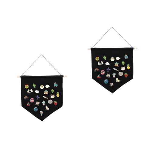 2 Pin Display Pennant Emaille Lapel Pin Badge Zwart/M 1