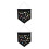2 Pin Display Pennant Emaille Lapel Pin Badge Zwart/M 3
