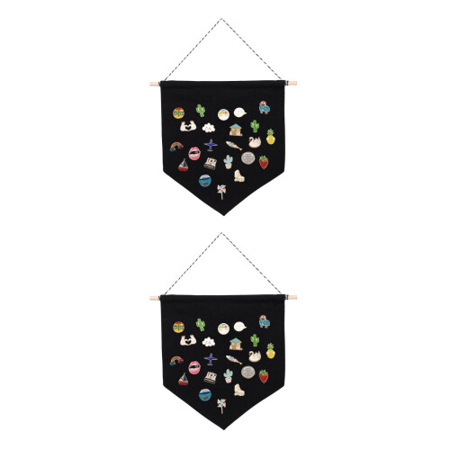 2 Pin Display Pennant Emaille Lapel Pin Badge Zwart/M 2
