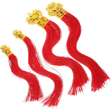 4 Stuks Chinese New Year En Vis Hoofd Pompom Hangers