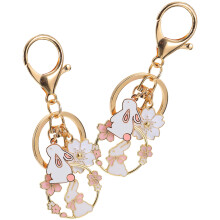 8- . japanische Kirschblüten Schlüsselanhänger Hasen-Design