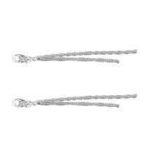 3Paare Silber Tassel Ohrringe Damen Metall Lange Dangle Drop Ohrringe