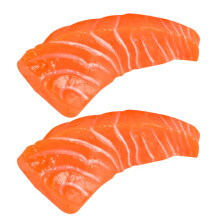 2Stk Lifelike Lachsmodelle PVC Realistische Fischdeko Für Restaurant