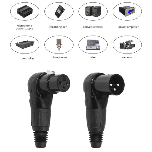 Verstelbare haakse 3-pins connectoradapter-mannelijk hoofd 1