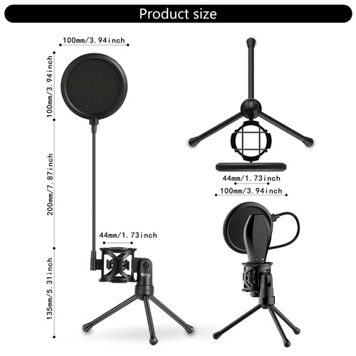 Microphone Shock Mount and Wind Shield Multiple Functional 2