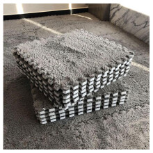 12X12X0.4 Inch Interlocking Play Puzzle Foam Carpet, DIY Modular Floor Tiles Mat (Light Gray)
