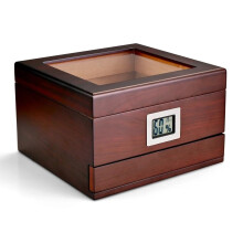 Cedar Wood Skylight Cigar Humidor Box Twoparts Storage with Hygrometer