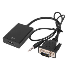 Convertisseurs HDMI femelle vers VGA mâle 1080P-Audio intégré