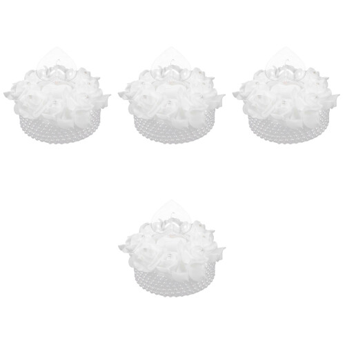 4Pcs European Style Rose Cake Shaped Wedding Ring Box Container 2