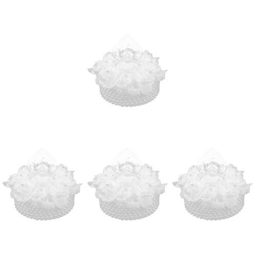 4Pcs European Style Rose Cake Shaped Wedding Ring Box Container 1