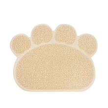 Large Waterproof Cat Litter Mat for Scatter Control, Easy to Clean, Soft NonSlip Beige Pad
