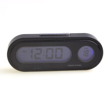 LCD Backlight Digital Dashboard Clock With Fahrenheit Temperature Blue Backlight 2 In 1 Car Clocks Small Electronic Clock Adjustable Base For Visual