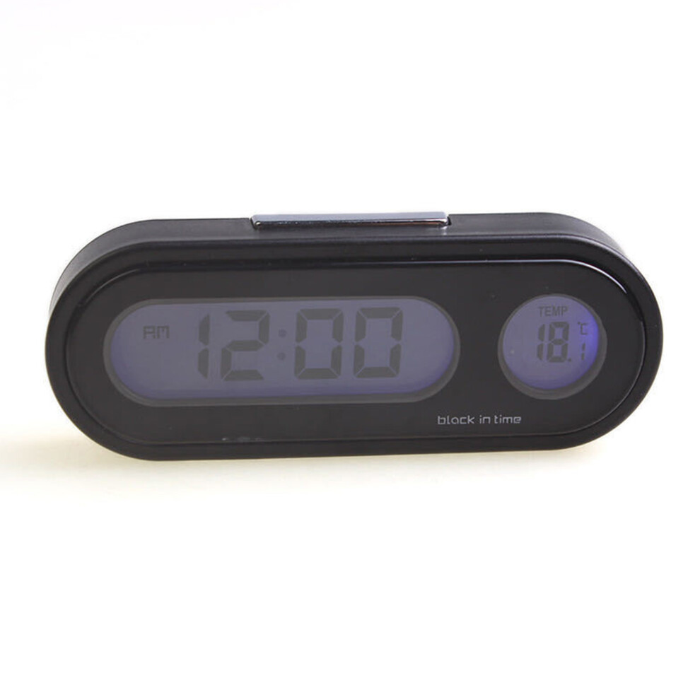Small Electronic Clock For Car Dashboards With Luminous Backlight Fahrenheit Temperature Reading 2 In 1 Lcd Backlight Digital Dashboard Clock Blue 9190834884288