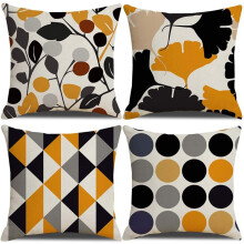 Double Sided Printed Pillowcase, Mid Century Modern Throw Pillow with Abstract Art Geometric Minimalist Design, Linen Fabric for a Stylish and Practic