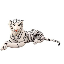Large White Tiger Plush Toy, Soft and Cuddly Stuffed Animal with Detailed Features, Durable Construction for Long-Lasting Play, Cute Appearance Huggab