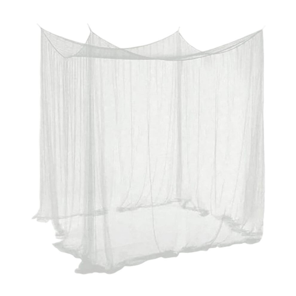 Square Design Protective Canopy For Quick Install, Adhesive Ceiling Hooks Dense Mesh Breathable Insect Barrier, Universal Fit For Single Double Toddle White