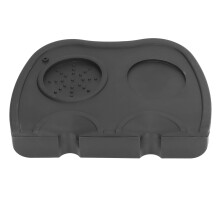 Antislip siliconen aanstampmat voor espresso, betrouwbare grip, hoogwaardige siliconenmat met dubbele gaten en houder voor latte art-tools, breed