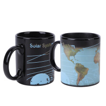 Tazza che cambia colore, tazza che si trasforma con il calore grazie a un'esclusiva tecnologia manuale, regalo a tema astronomico in ceramica di alta