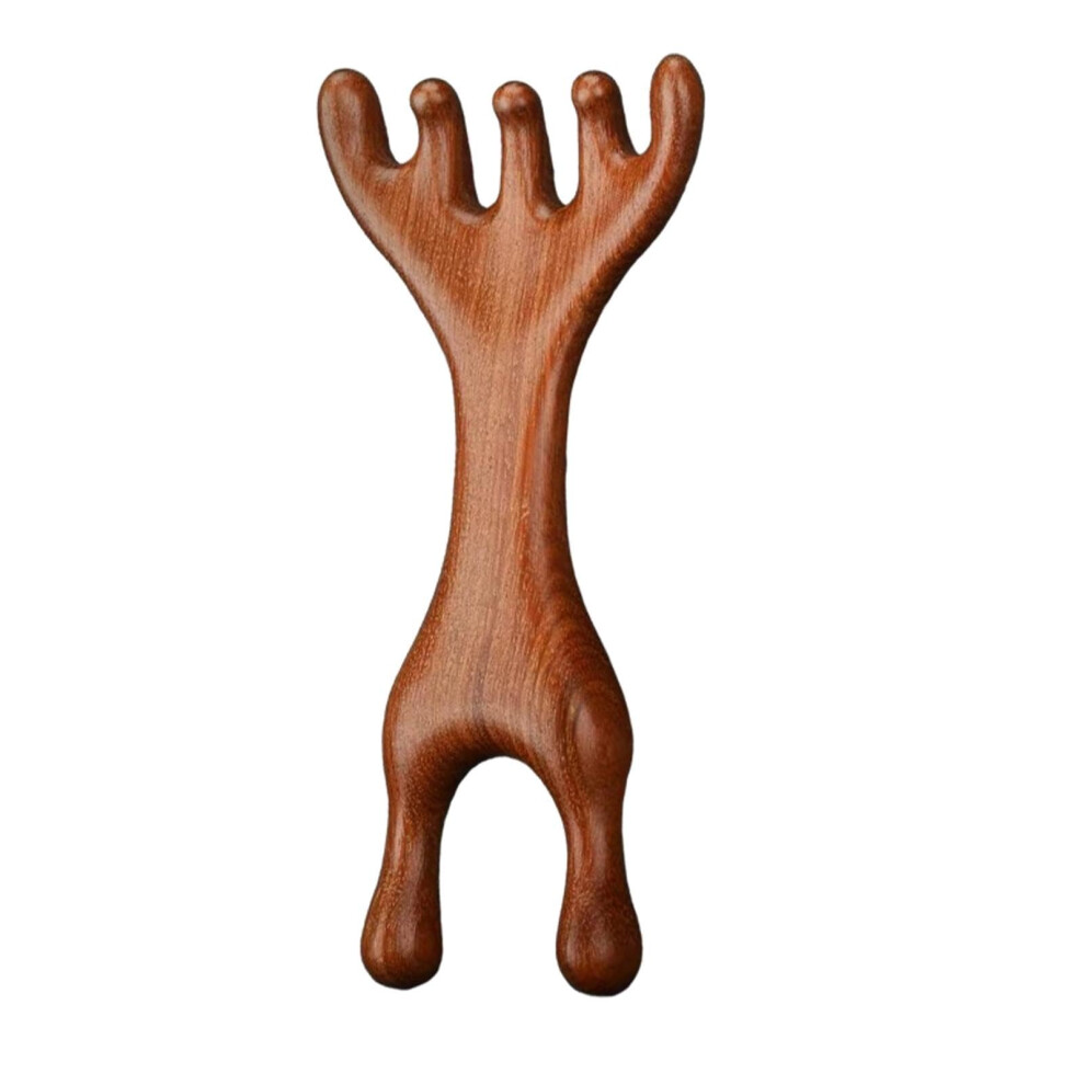 Unisex Sandalwood Deer Massage Comb Antler Frog Comb
