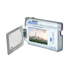 Acrylic Photo Frame with 3 Inch Credit Card Slot and Key Ring, ID Holder Blue