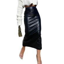 Schwarz, L, Women's Sexy Leather Casual Waist Tight Skin Mini Skirt DS RolePlay Stage Clothing