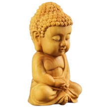4Stk Holz Buddha Figurine Khaki Kreativ Zen Für Zuhause