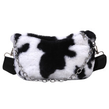 2Stk Frauen Plüsch Armtasche Crossbody Mit Reißverschluss Bunt