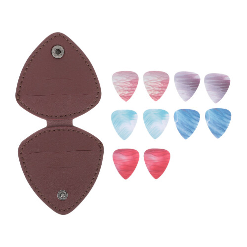 1Set Assorted Color Plastic Guitar Picks with PVC Storage Bag Durable 2