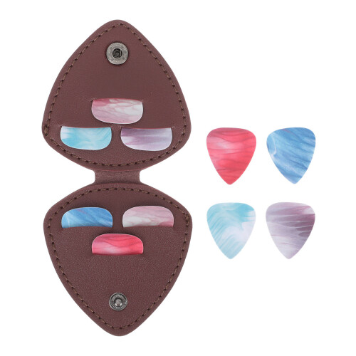 1Set Assorted Color Plastic Guitar Picks with PVC Storage Bag Durable