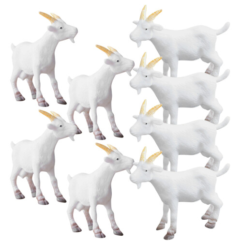 32Pièces Ornements Chèvre Blancs PVC Mini Sculptures Décoratives 2
