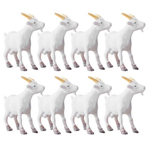 32Pièces Ornements Chèvre Blancs PVC Mini Sculptures Décoratives 1