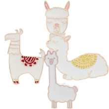 12 Pcs Scarf Buckle Alpaca Brooch Decorative Animal Badge Pin
