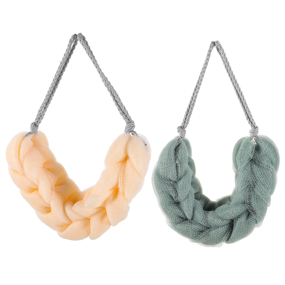 Artibetter 2 Pcs Loofah Washcloth Exfoliating Body Scrubber Pouf For Shower