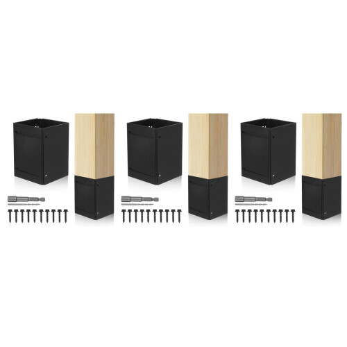 3 Sets Adjustable Metal Fence Post Protector For Wood Mailboxes Fences 2