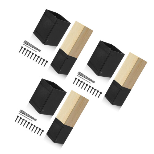 3 Sets Adjustable Metal Fence Post Protector For Wood Mailboxes Fences 1
