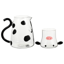 3 Sets Lovely Cartoon Glass Cold Kettle 550ml Microwave Safe