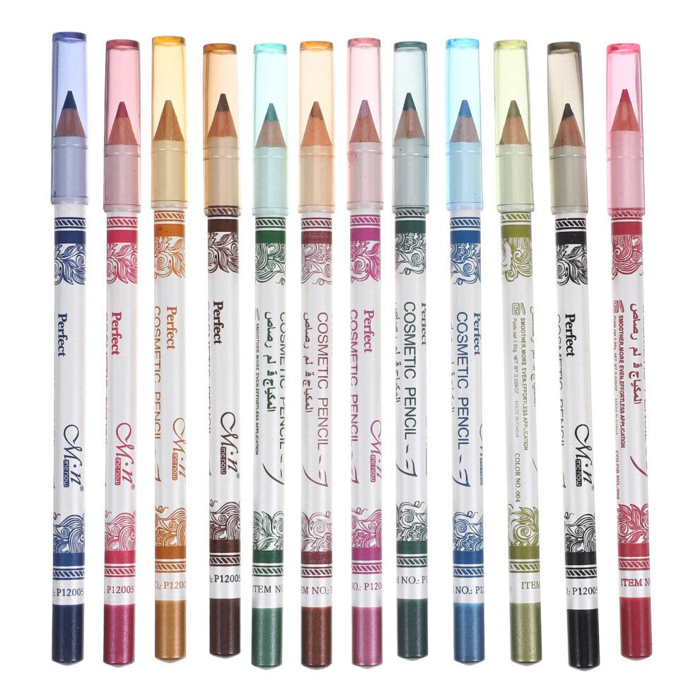 Iplusmile 12Pcs Color Eyeliner Pencil Lip Liner Eyeshadow Makeup Set