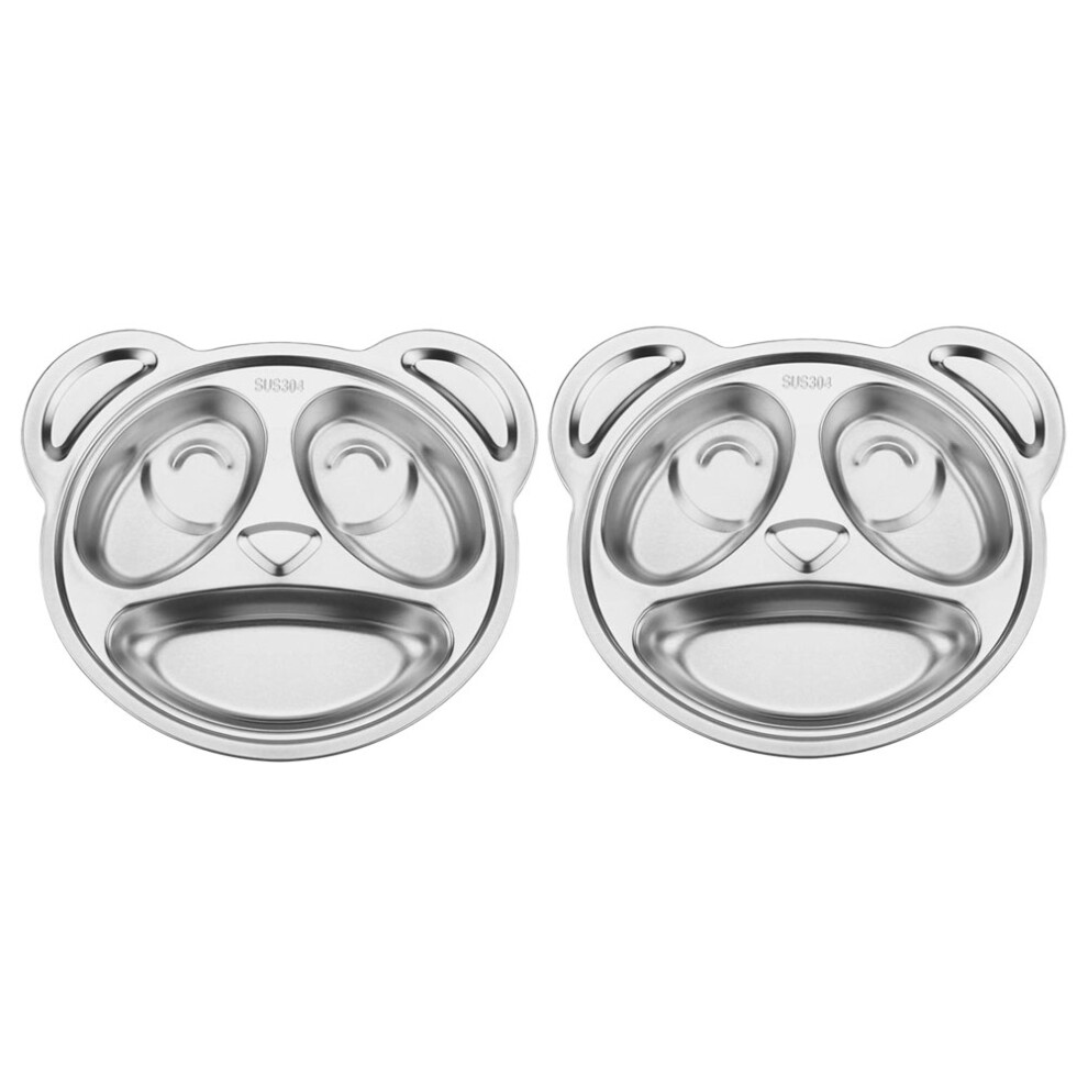 4 Pcs Stainless Steel Divided Food Plate For Toddlers And Kids Totority