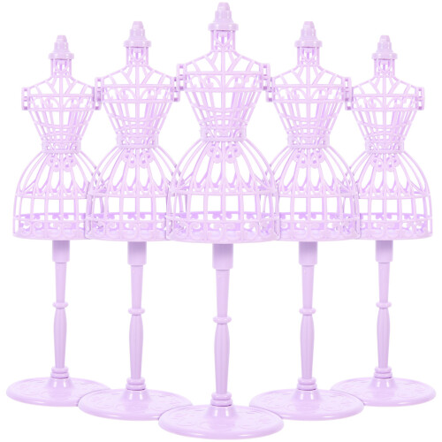 5Pcs Mini Doll Dress Support Mannequin Full Stand