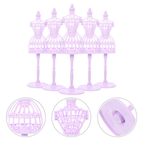5Pcs Mini Doll Dress Support Mannequin Full Stand 2