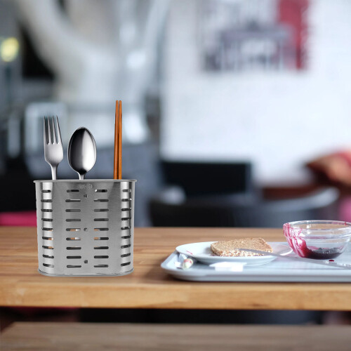 Portaposate Argento Per Cucina Con Rete Drenante E Foro 2